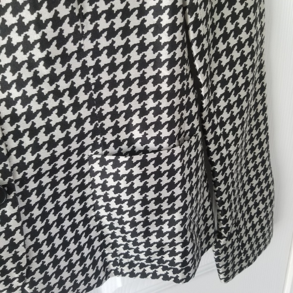 Ralph Lauren Silk Black & White Houndstooth Jacket - Picture 7 of 9